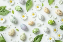 Spring Flowers Background PNG, Easter Background Flat Lay Product Image 1