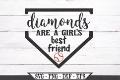 Diamonds Are A Girl's Best Friend Baseball SVG Product Image 2