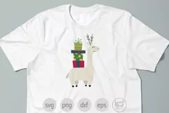 Llama with Gifts SVG Cut File for Christmas, Llama SVG Product Image 4