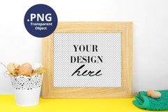 8x10 Horizontal Frame Mockup Easter, Wood frame Mockup PSD Product Image 2