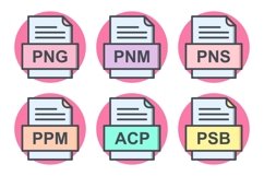 Set Of File Formats Icons Product Image 1