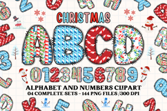 Christmas Alphabet png clipart, christmas letters doodle Product Image 1