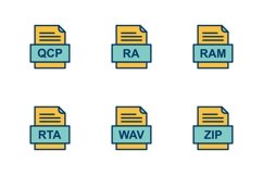Set Of File Formats Icons Product Image 1