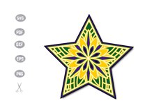 Star 3D Layered Template Design Product Image 1