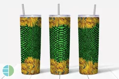 Skinny Tumbler Sublimation Design - Sunflower Leopard Print Product Image 5
