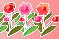 Sketches Flowers Clipart for Stickers PNG files Set of 8 Product Image 10