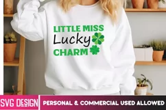 Little Miss Lucky Charm SVG-Happy St.Patrick's Day SVG Product Image 1