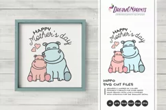 Hippo SVG | Mother & Baby SVG | Mother's Day Svg Product Image 1