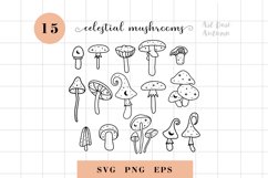 Mushroom SVG, Magic mushroom Svg, Witchy svg, Celestial svg Product Image 2