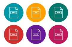 Set Of File Formats Icons Product Image 1