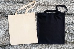 Tote bag mockup | Winter mockup | black white tote bag Product Image 1