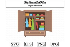 wardrobe SVG - Cute furniture SVG, EPS, PNG and JPG Product Image 1