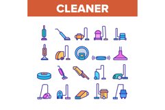 Vacuum Cleaner Device Collection Icons Set Vector Product Image 1