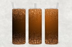 Brown Sparkle Glitter Tumbler Wrap Sublimation Product Image 1