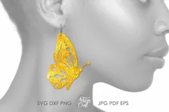 Butterfly earrings |insect earrings | Faux leather jewelry Product Image 3