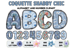 Coquette Shabby Chic Alphabet PNG Letters &amp; Numbers 300DPI Product Image 1