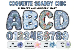 Coquette Shabby Chic Alphabet PNG Letters & Numbers 300DPI Product Image 1