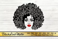 Black Woman SVG PNG EPS DXF Files For Cutting and Printing Product Image 1