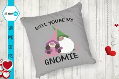 Will You Be My Gnomie Svg, Valentine's Gnomies Svg Product Image 5