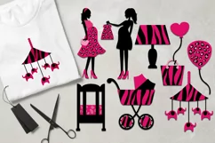Mom to be safari animal prints pink black - Baby Shower Product Image 1