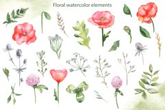 Meadow flowers, wildflowers, herbs watercolor clipart Product Image 2