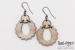 Scalloped 2 Part Drop Laser Engraved Earring Download Product Image 1