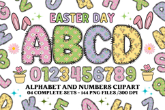 Easter Day Alphabet png clipart, easter day letters doodle Product Image 1