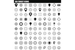 100 target icon set, simple style Product Image 1