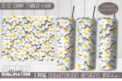 3D Kids Seamless Sublimation Skinny Tumbler Wrap| 20oz | Png Product Image 1