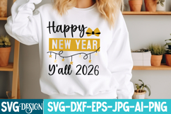 Happy New Year Y’all 2026 SVG Design,New Year 2026 SVG Product Image 2