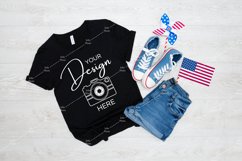 4th of July Mockup Bella Canvas 3001 Black T-shirt Product Image 1