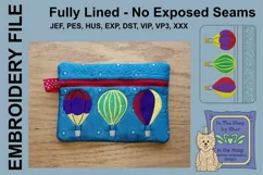 ITH Hot Air Balloons Zipper Bag - Fully Lined, 5X7 HOOP Product Image 1