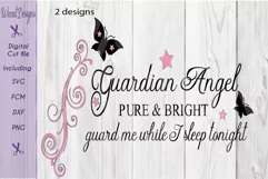 Guardian angel svg, Angel quote, Nursery wall svg, Product Image 1