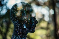 Artificial intelligence is processing data inside a human he Product Image 1
