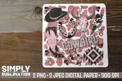 Pink Western Cowgirl Digital Paper | Sublimation Product Image 3