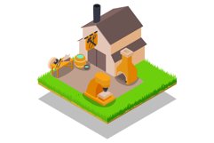 Smithy concept banner, isometric style Product Image 1