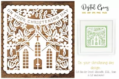 Christening paper cut design SVG / DXF / EPS / PNG files Product Image 1
