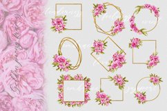 Watercolor floral set pink peony PNG Product Image 5