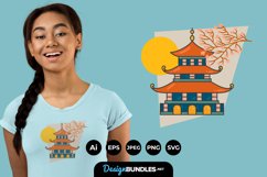 Pagoda Illustrations for T-Shirt Design Product Image 1