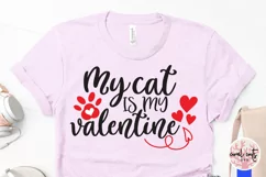 My Cat Is my valentine - Love & Valentine SVG EPS DXF PNG Product Image 3
