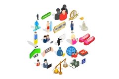 Somebody icons set, isometric style Product Image 1