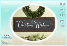 Christmas Wishes Horizontal Wood Sign SVG Dxf Eps Png PDF Product Image 3