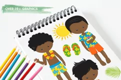 African American Hawaiian Luau Boys graphics - vectors Product Image 3