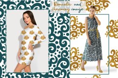 Teal and Gold Seamless Pattern, File for Fabric, Vinyl Print Product Image 5