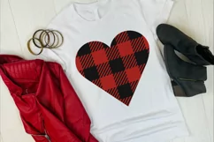 Valentine heart svg with buffalo plaid print for valentine's Product Image 2