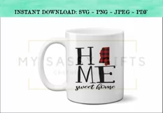 Mississippi State Home Sweet Home Buffalo Plaid SVG Design Product Image 3