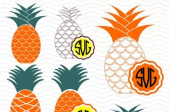 6 Pineapple vector designs and monogram templates SVG, DXF, JPG, PNG, DWG, AI, EPS Product Image 2