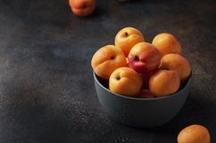 Concept of healthy vegan food with sweet apricots Product Image 1