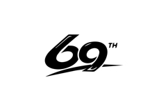 69th Anniversary Logo with Clean Lines Design Product Image 1