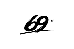 69th Anniversary Logo with Intertwined Brush Lines Design Product Image 2